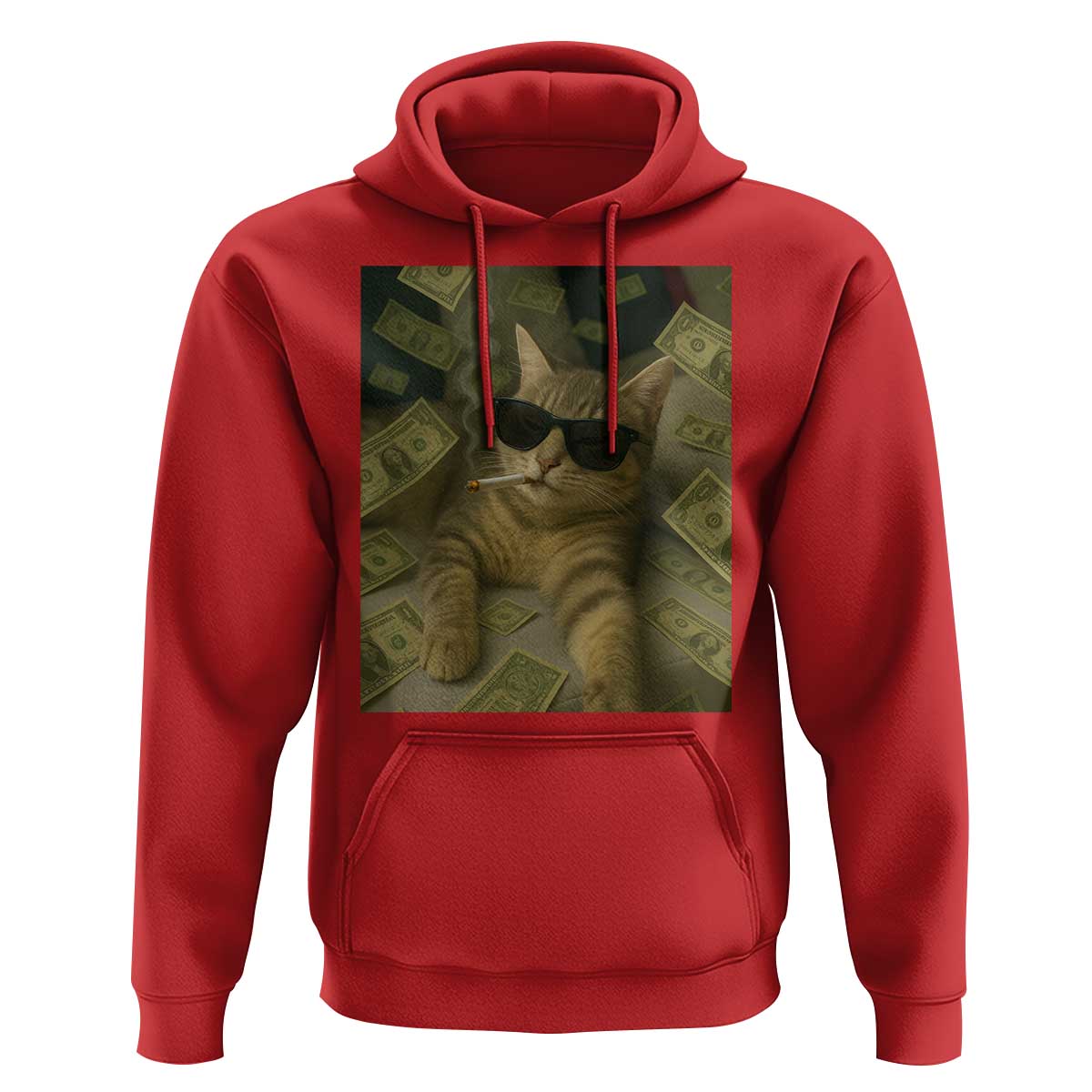 Funny Smoking Cat Selfie Meme Hoodie Gen Z Joke - Wonder Print Shop
