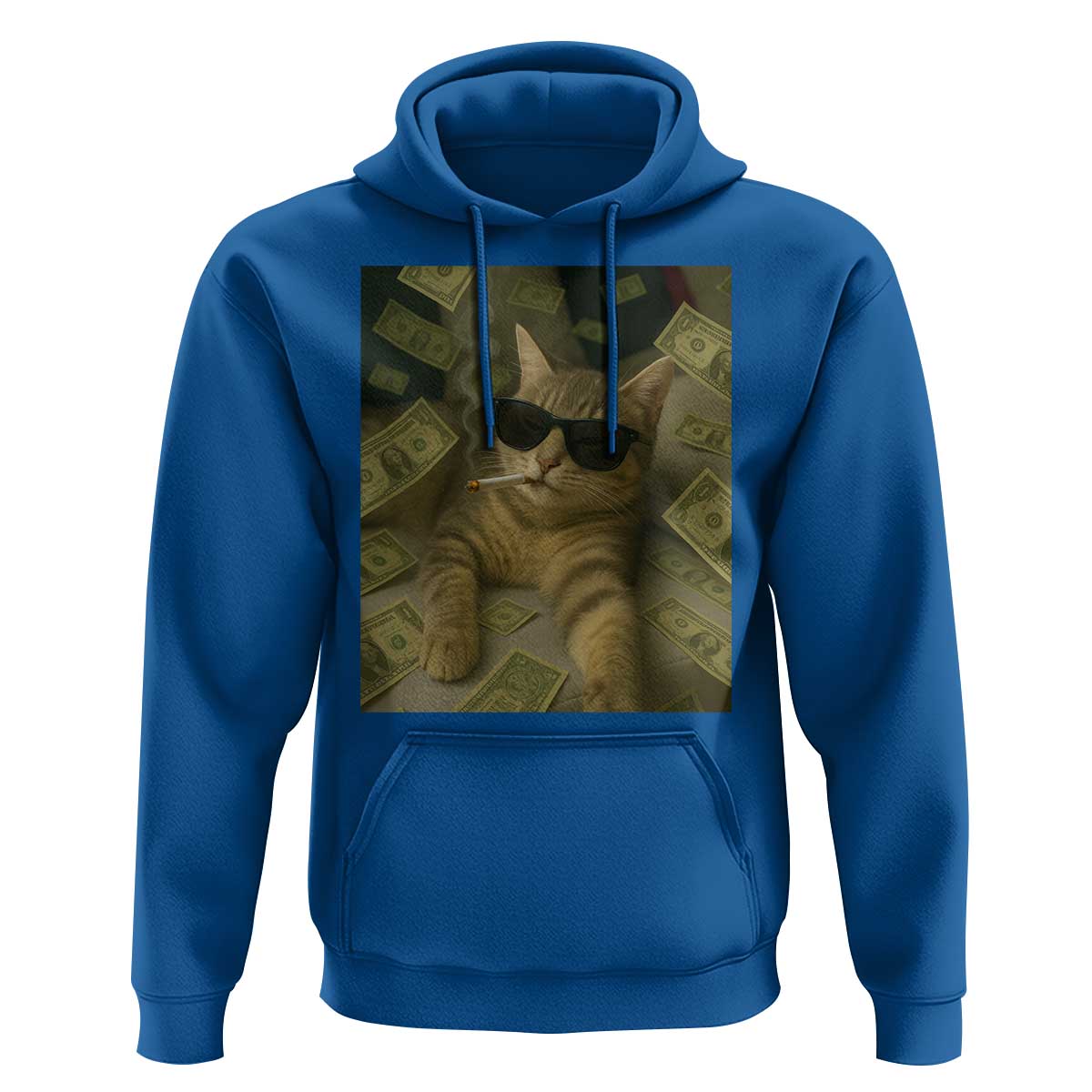 Funny Smoking Cat Selfie Meme Hoodie Gen Z Joke - Wonder Print Shop