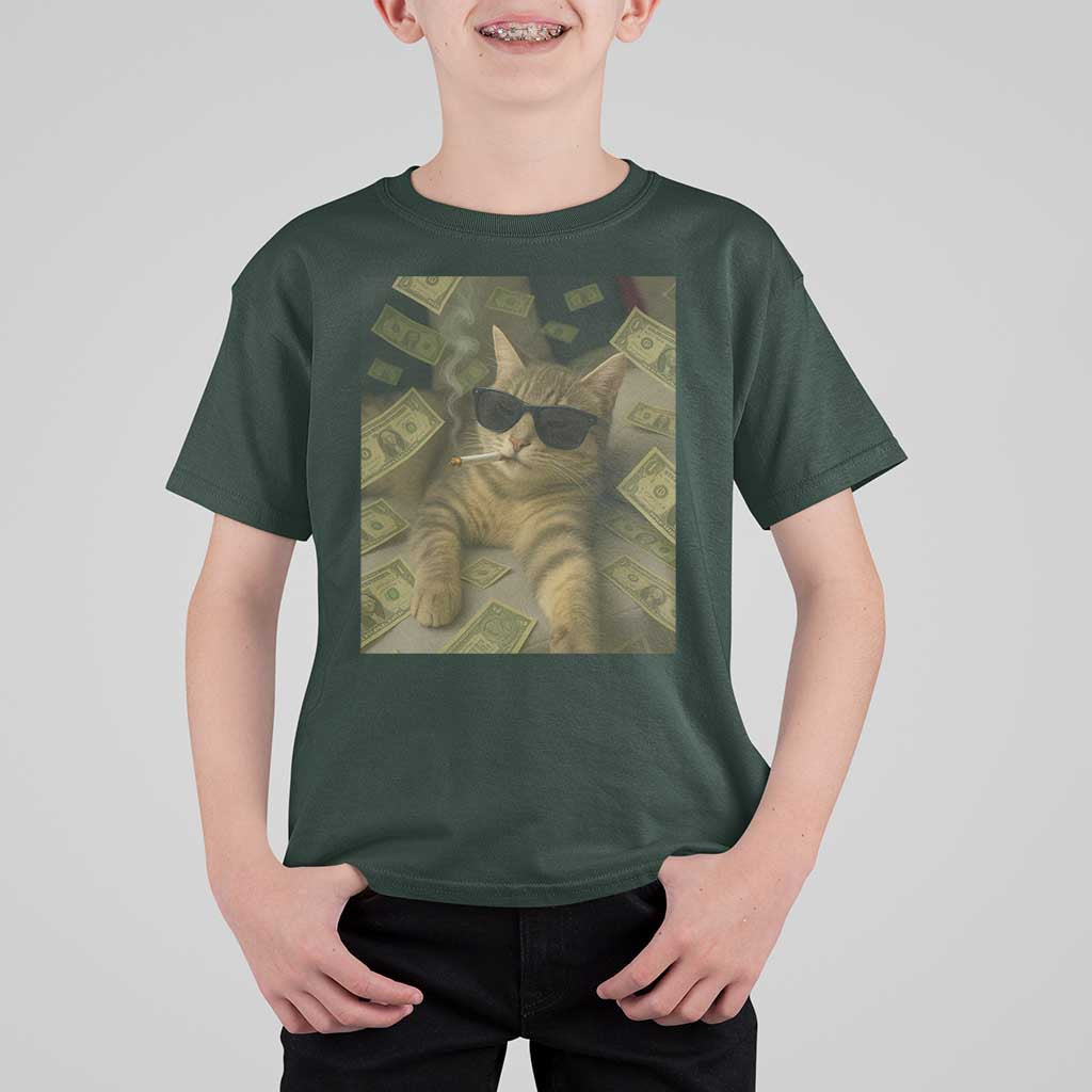 Funny Smoking Cat Selfie Meme T Shirt For Kid Gen Z Joke - Wonder Print Shop
