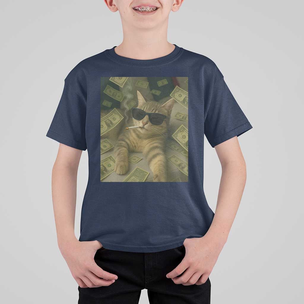 Funny Smoking Cat Selfie Meme T Shirt For Kid Gen Z Joke - Wonder Print Shop