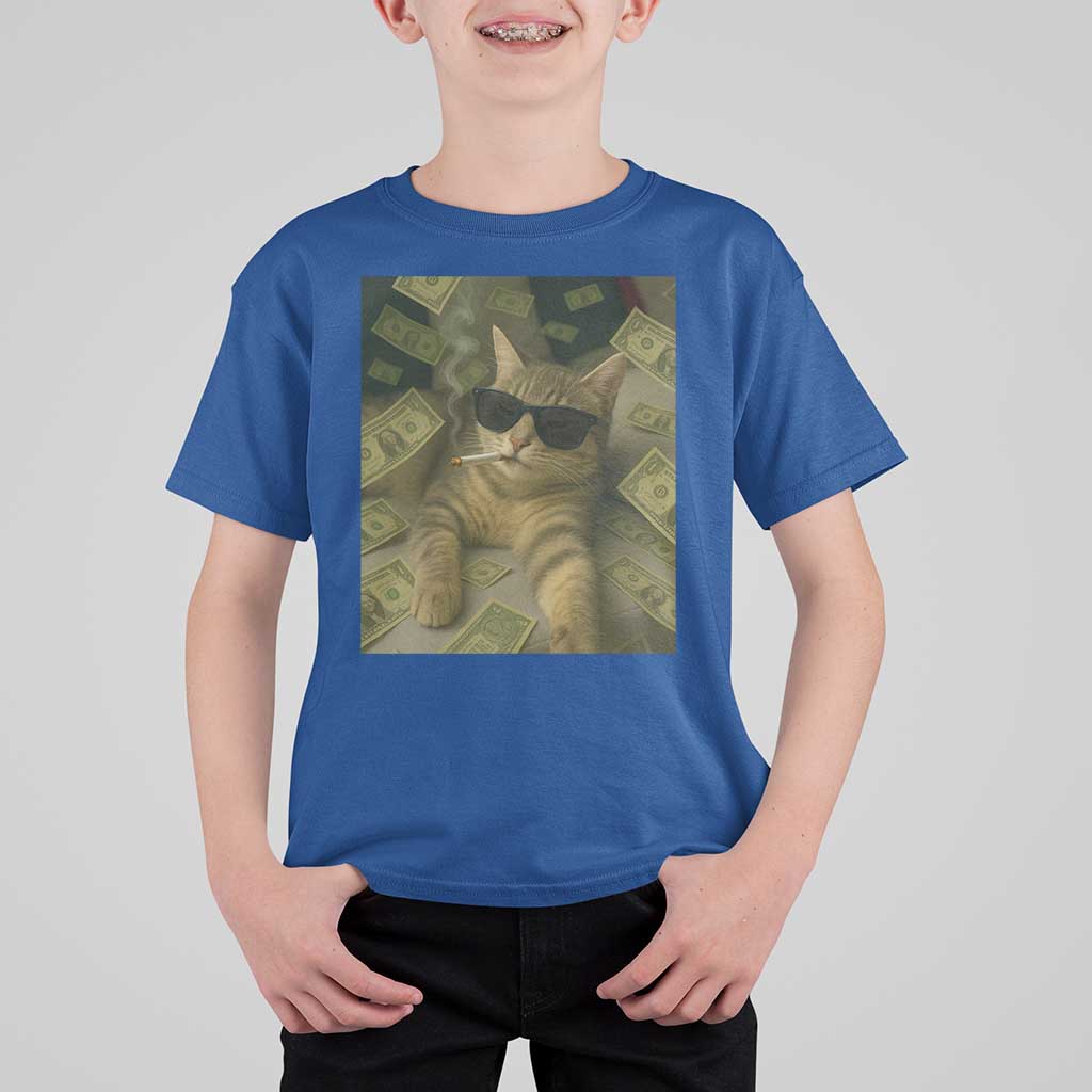 Funny Smoking Cat Selfie Meme T Shirt For Kid Gen Z Joke - Wonder Print Shop