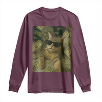 Funny Smoking Cat Selfie Meme Long Sleeve Shirt Gen Z Joke - Wonder Print Shop
