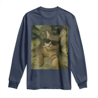 Funny Smoking Cat Selfie Meme Long Sleeve Shirt Gen Z Joke - Wonder Print Shop