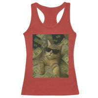 Funny Smoking Cat Selfie Meme Racerback Tank Top Gen Z Joke - Wonder Print Shop
