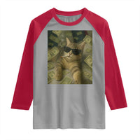 Funny Smoking Cat Selfie Meme Raglan Shirt Gen Z Joke - Wonder Print Shop