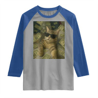 Funny Smoking Cat Selfie Meme Raglan Shirt Gen Z Joke - Wonder Print Shop