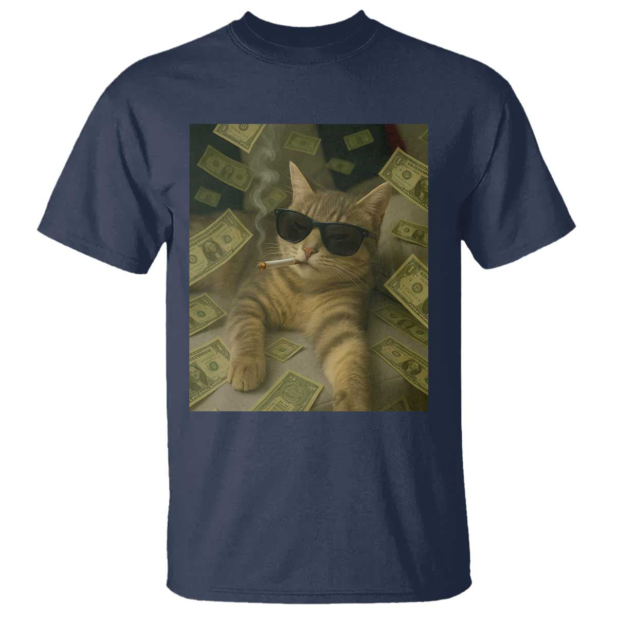 Funny Smoking Cat Selfie Meme T Shirt Gen Z Joke - Wonder Print Shop