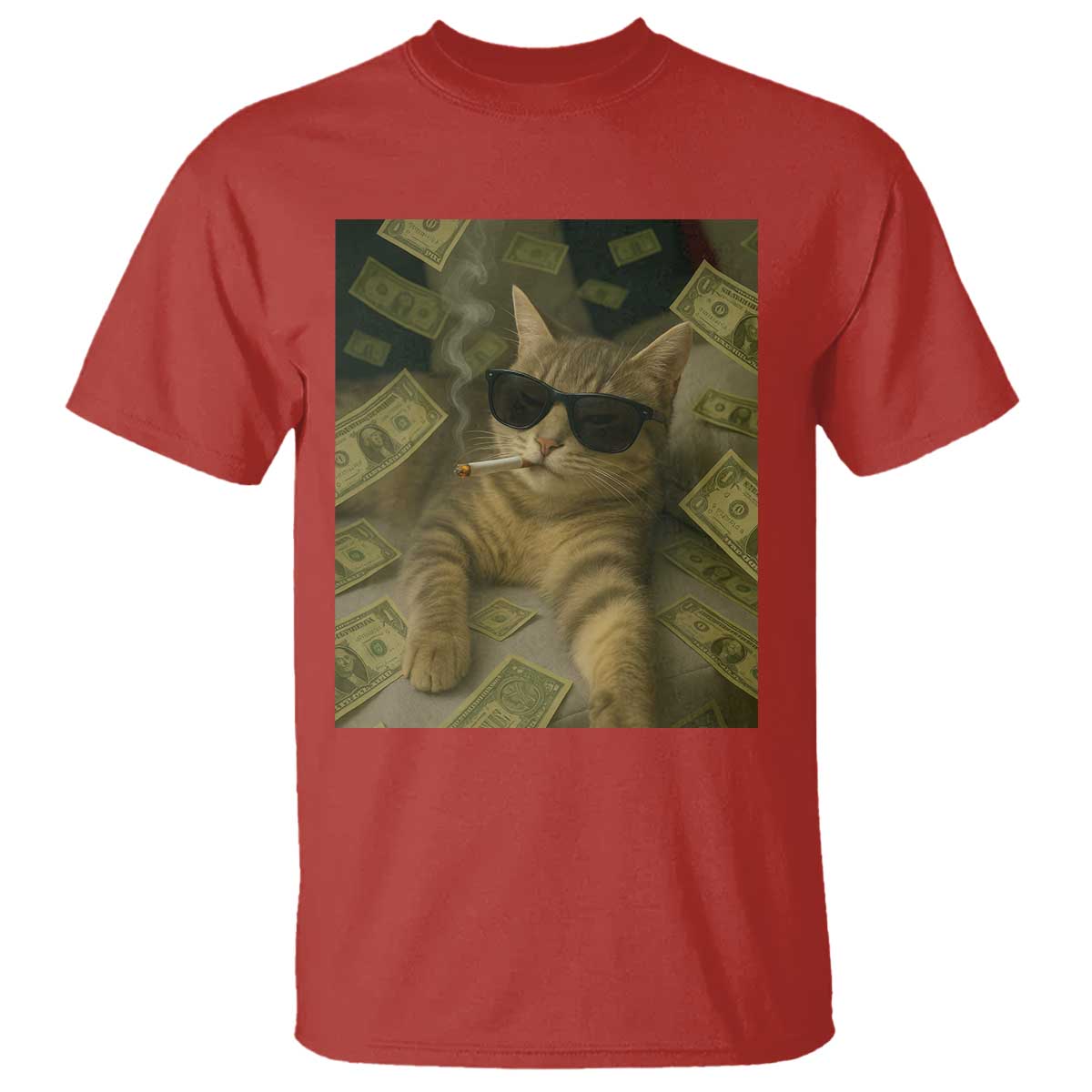 Funny Smoking Cat Selfie Meme T Shirt Gen Z Joke - Wonder Print Shop