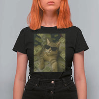Funny Smoking Cat Selfie Meme T Shirt For Women Gen Z Joke - Wonder Print Shop