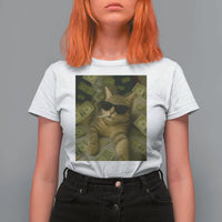 Funny Smoking Cat Selfie Meme T Shirt For Women Gen Z Joke - Wonder Print Shop