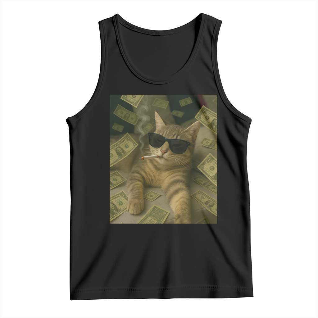 Funny Smoking Cat Selfie Meme Tank Top Gen Z Joke - Wonder Print Shop