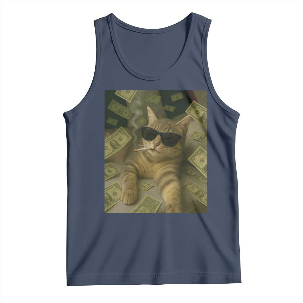 Funny Smoking Cat Selfie Meme Tank Top Gen Z Joke - Wonder Print Shop