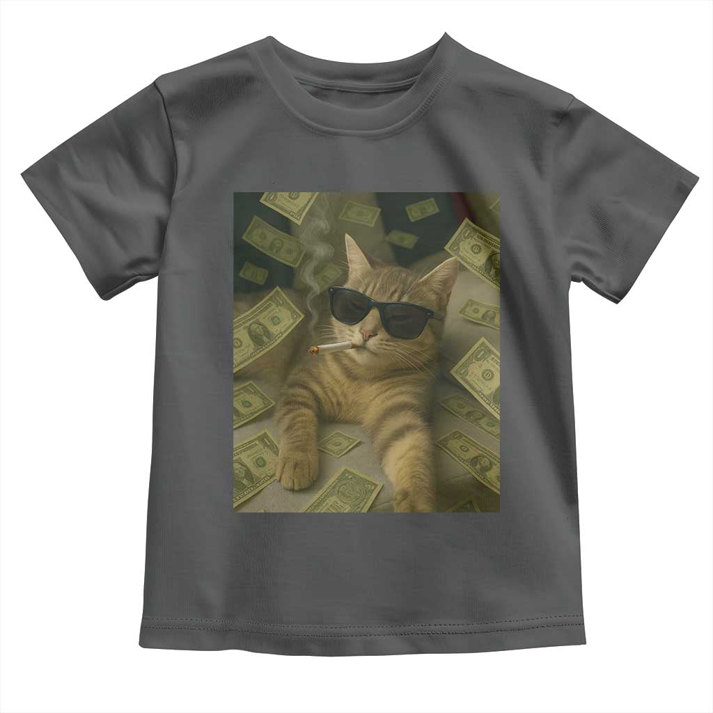 Funny Smoking Cat Selfie Meme Toddler T Shirt Gen Z Joke - Wonder Print Shop