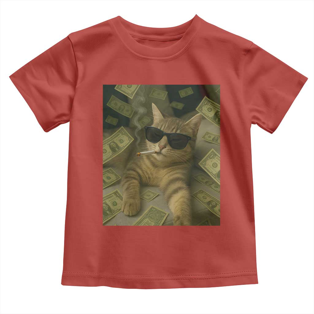 Funny Smoking Cat Selfie Meme Toddler T Shirt Gen Z Joke - Wonder Print Shop