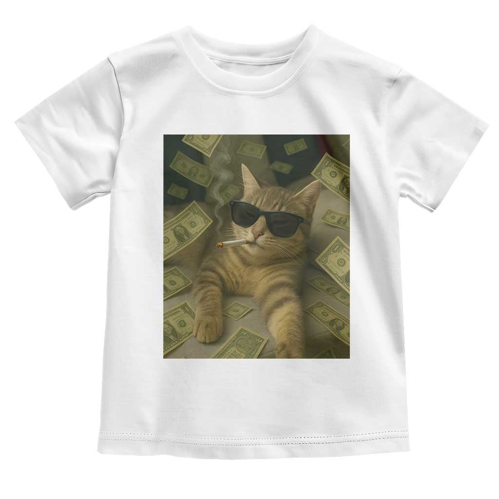 Funny Smoking Cat Selfie Meme Toddler T Shirt Gen Z Joke - Wonder Print Shop