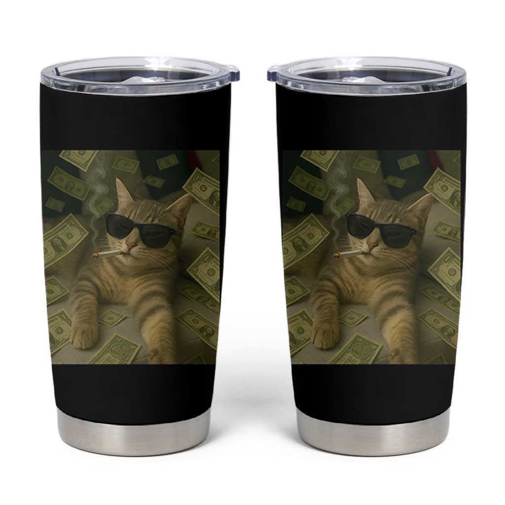Funny Smoking Cat Selfie Meme Tumbler Cup Gen Z Joke - Wonder Print Shop