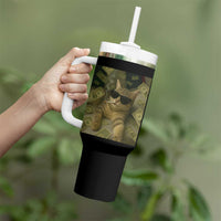 Funny Smoking Cat Selfie Meme Tumbler With Handle Gen Z Joke - Wonder Print Shop