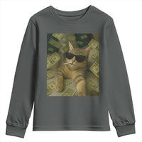 Funny Smoking Cat Selfie Meme Youth Sweatshirt Gen Z Joke - Wonder Print Shop