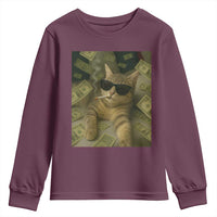 Funny Smoking Cat Selfie Meme Youth Sweatshirt Gen Z Joke - Wonder Print Shop