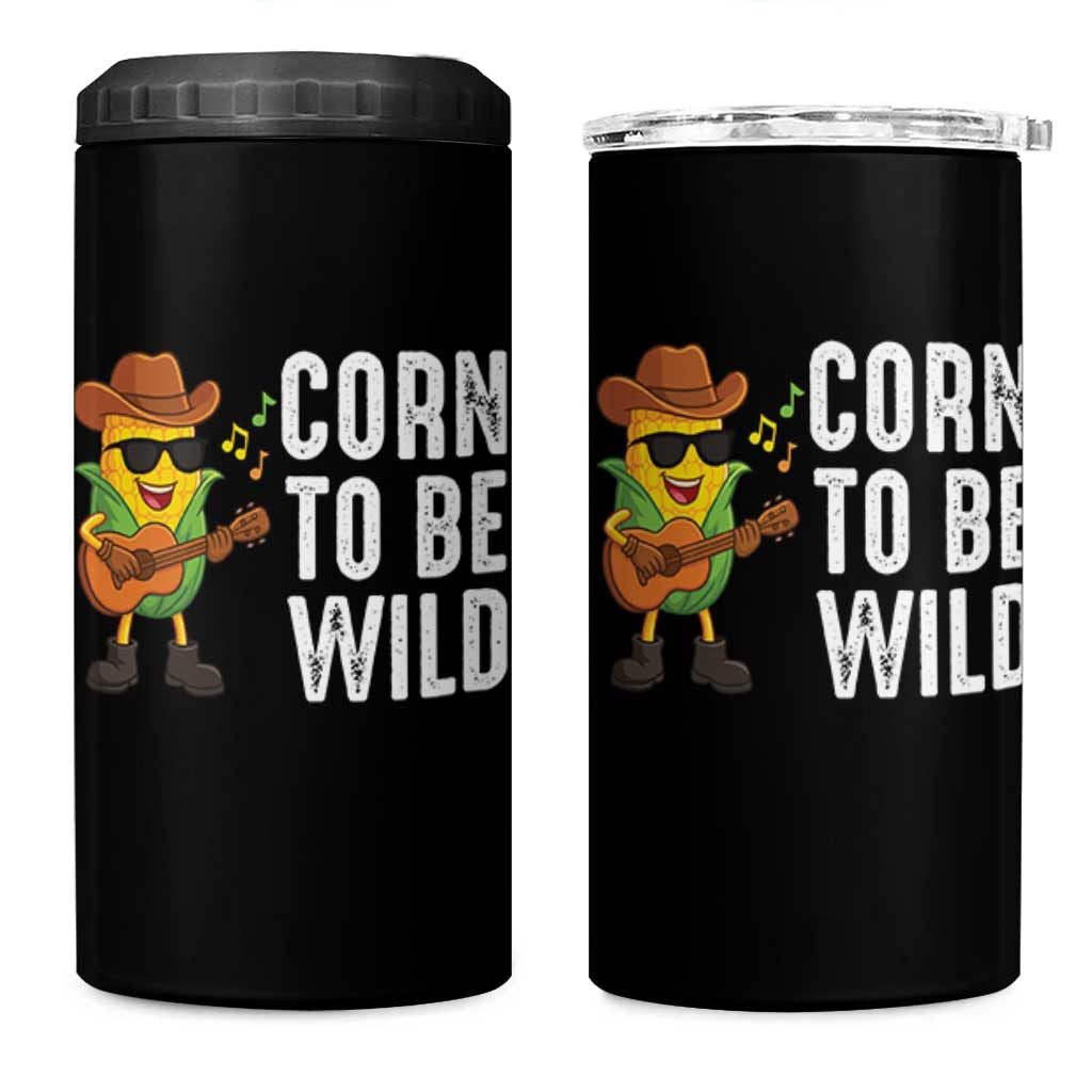 Corn To Be Wild 4 in 1 Can Cooler Tumbler Funny Cowboy Cornboy - Wonder Print Shop