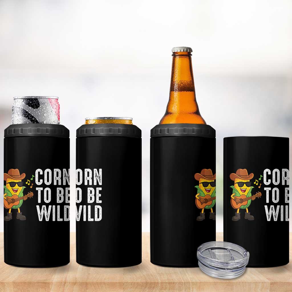 Corn To Be Wild 4 in 1 Can Cooler Tumbler Funny Cowboy Cornboy - Wonder Print Shop