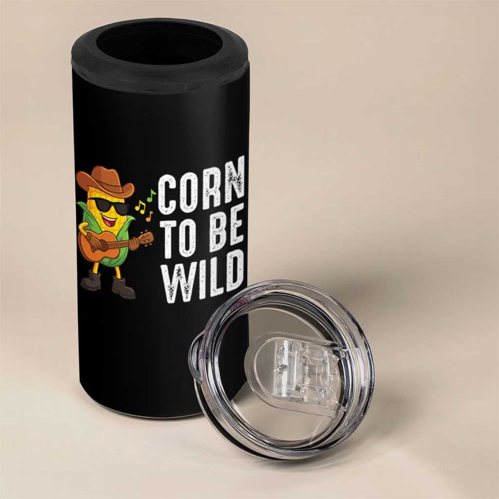 Corn To Be Wild 4 in 1 Can Cooler Tumbler Funny Cowboy Cornboy - Wonder Print Shop