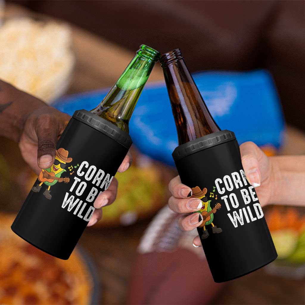 Corn To Be Wild 4 in 1 Can Cooler Tumbler Funny Cowboy Cornboy - Wonder Print Shop