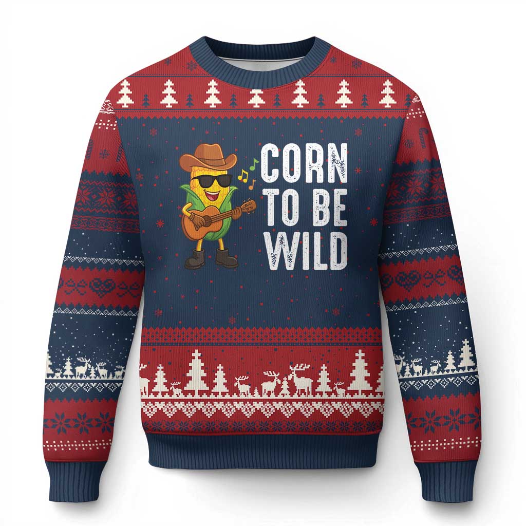 Corn To Be Wild Ugly Christmas Sweater Funny Cowboy Cornboy - Wonder Print Shop