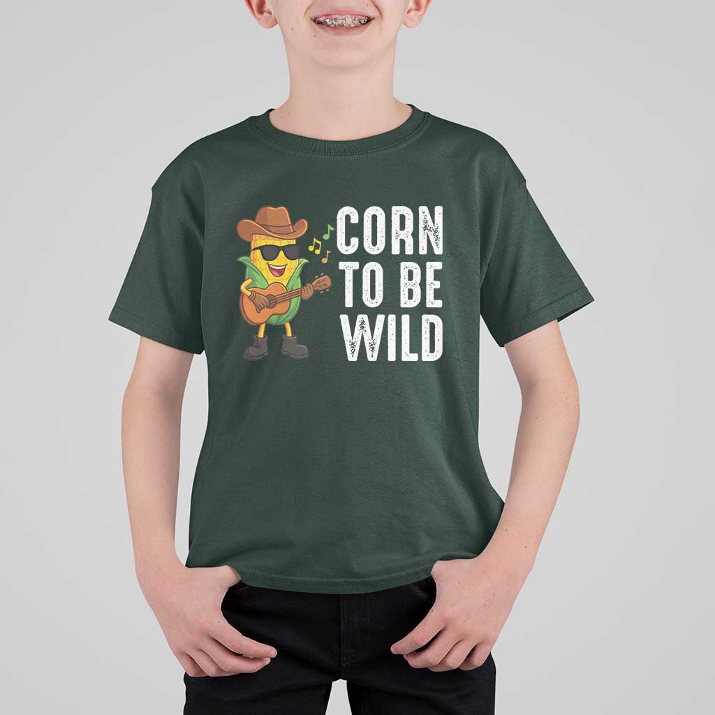 Corn To Be Wild T Shirt For Kid Funny Cowboy Cornboy - Wonder Print Shop