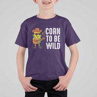 Corn To Be Wild T Shirt For Kid Funny Cowboy Cornboy - Wonder Print Shop