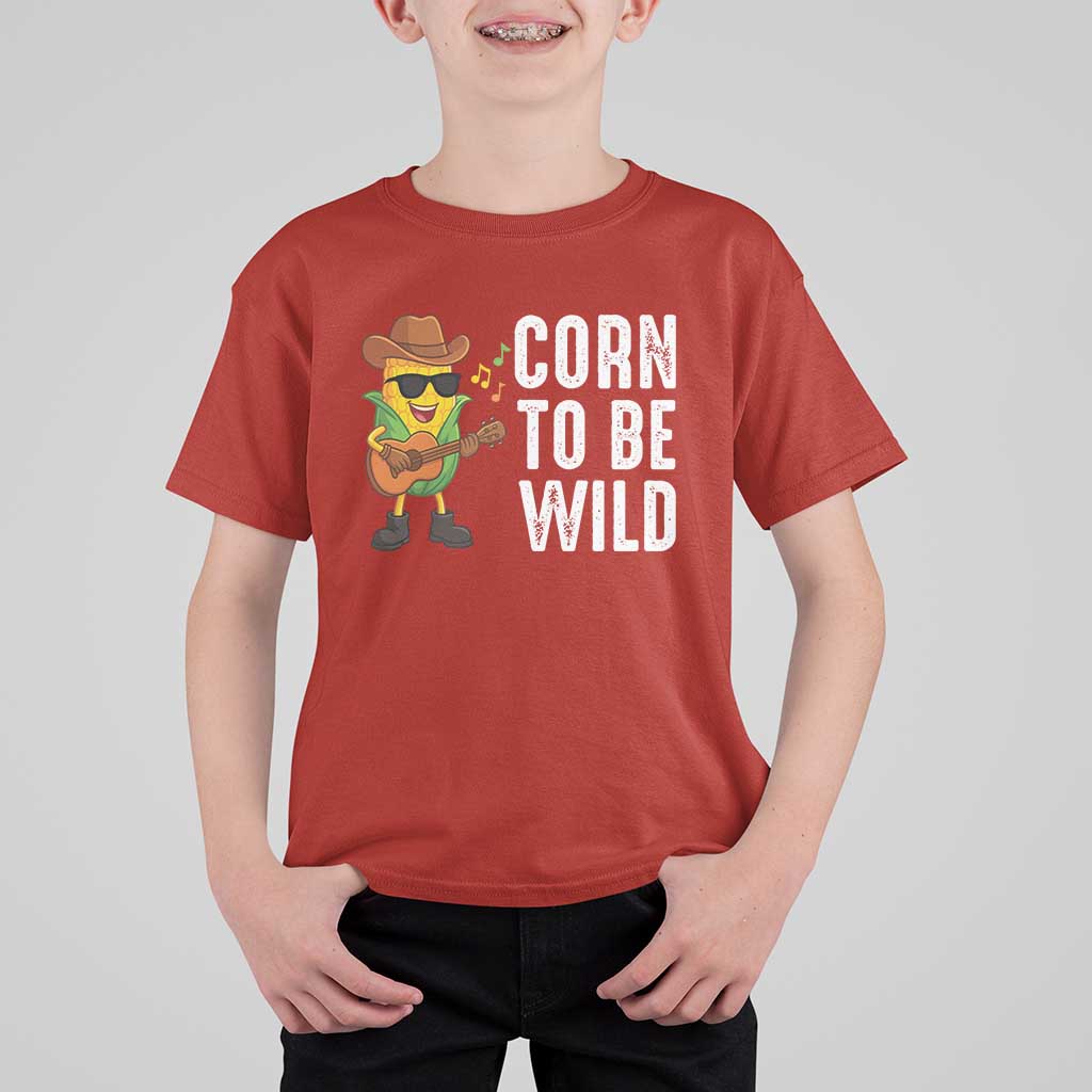 Corn To Be Wild T Shirt For Kid Funny Cowboy Cornboy - Wonder Print Shop