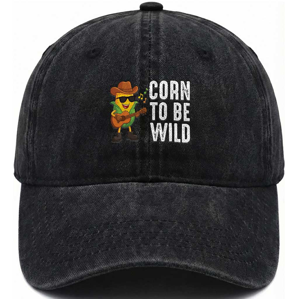 Corn To Be Wild Washed Cotton Baseball Cap Funny Cowboy Cornboy