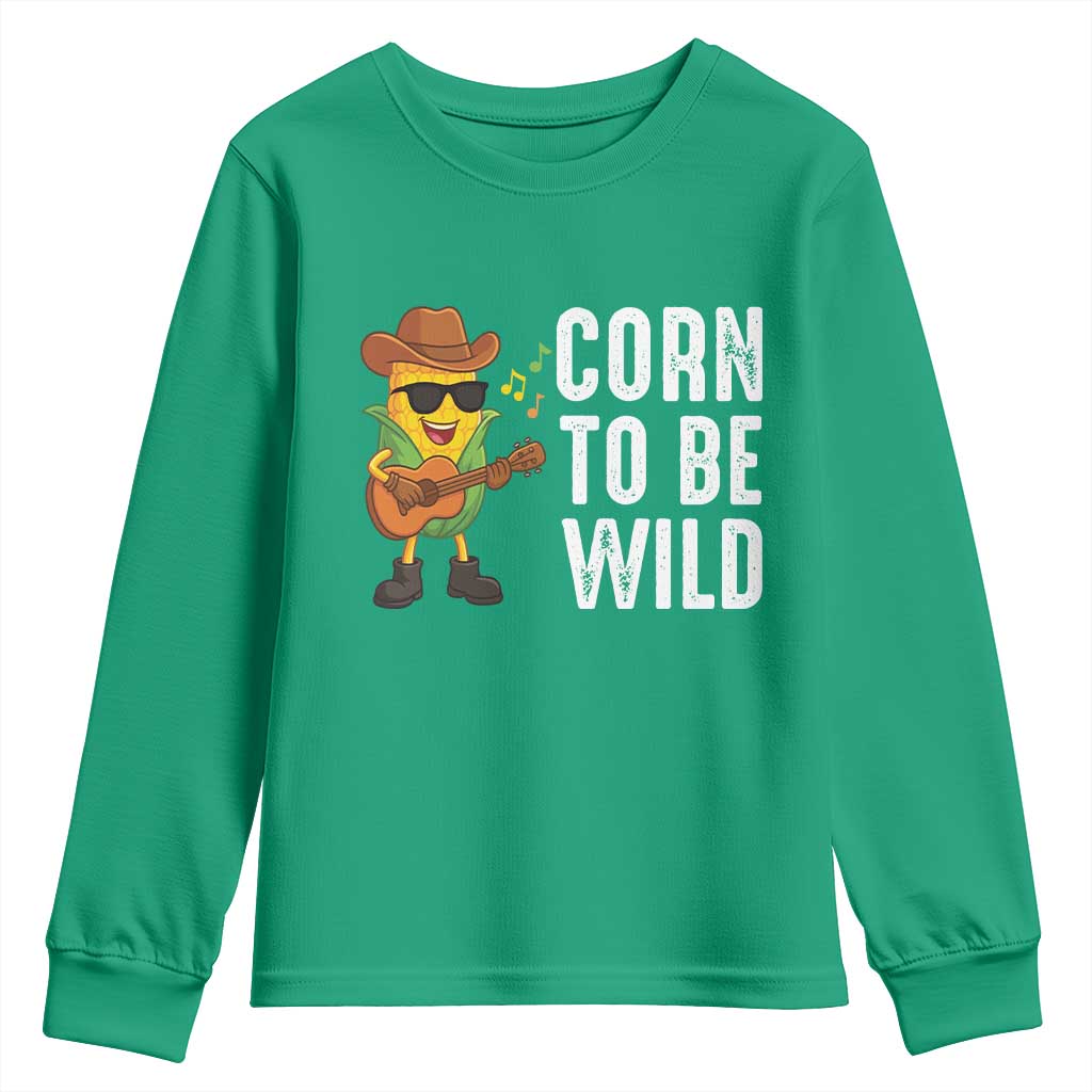 Corn To Be Wild Youth Sweatshirt Funny Cowboy Cornboy - Wonder Print Shop