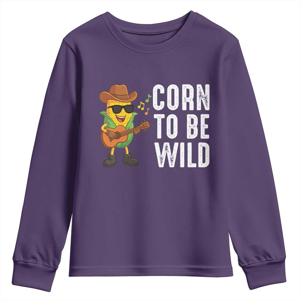 Corn To Be Wild Youth Sweatshirt Funny Cowboy Cornboy - Wonder Print Shop