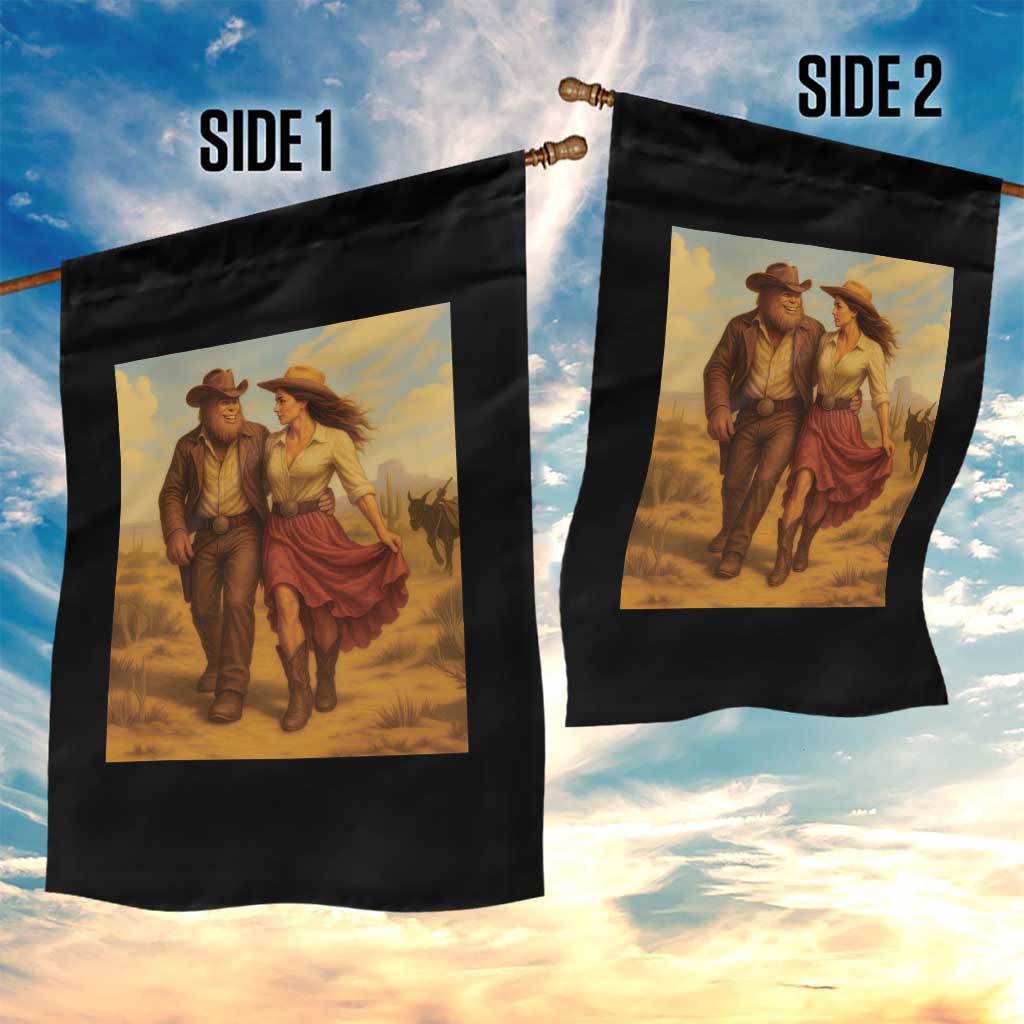 Cowboy Bigfoot Garden Flag Funny Sasquatch Dancing Cowgirl Western Country - Wonder Print Shop