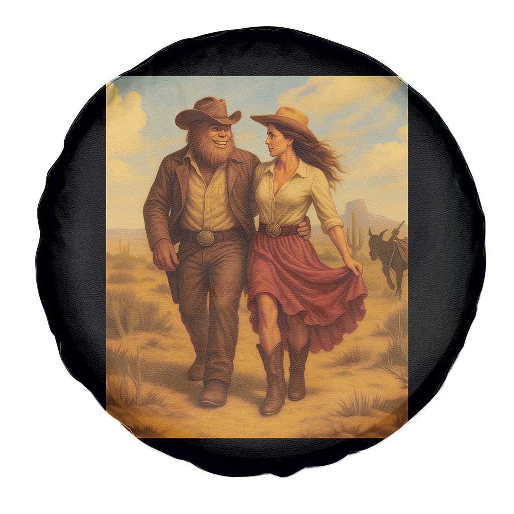 Cowboy Bigfoot Spare Tire Cover Funny Sasquatch Dancing Cowgirl Western Country - Wonder Print Shop