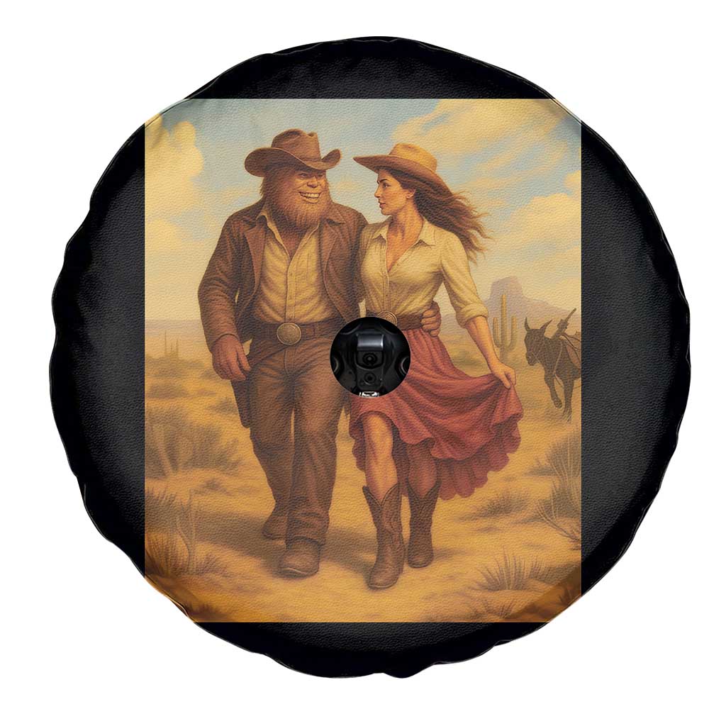 Cowboy Bigfoot Spare Tire Cover Funny Sasquatch Dancing Cowgirl Western Country - Wonder Print Shop