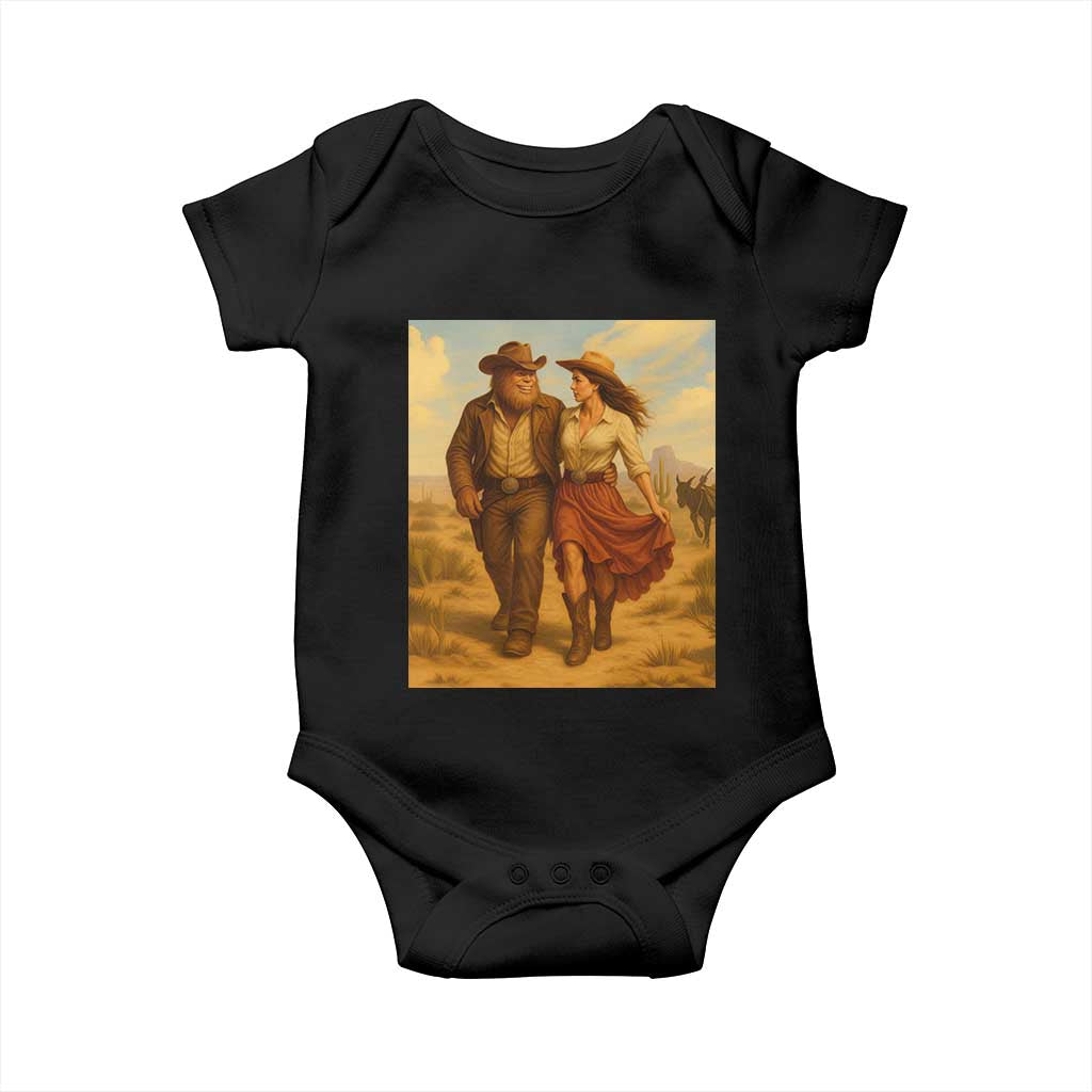 Cowboy Bigfoot Baby Onesie Funny Sasquatch Dancing Cowgirl Western Country - Wonder Print Shop