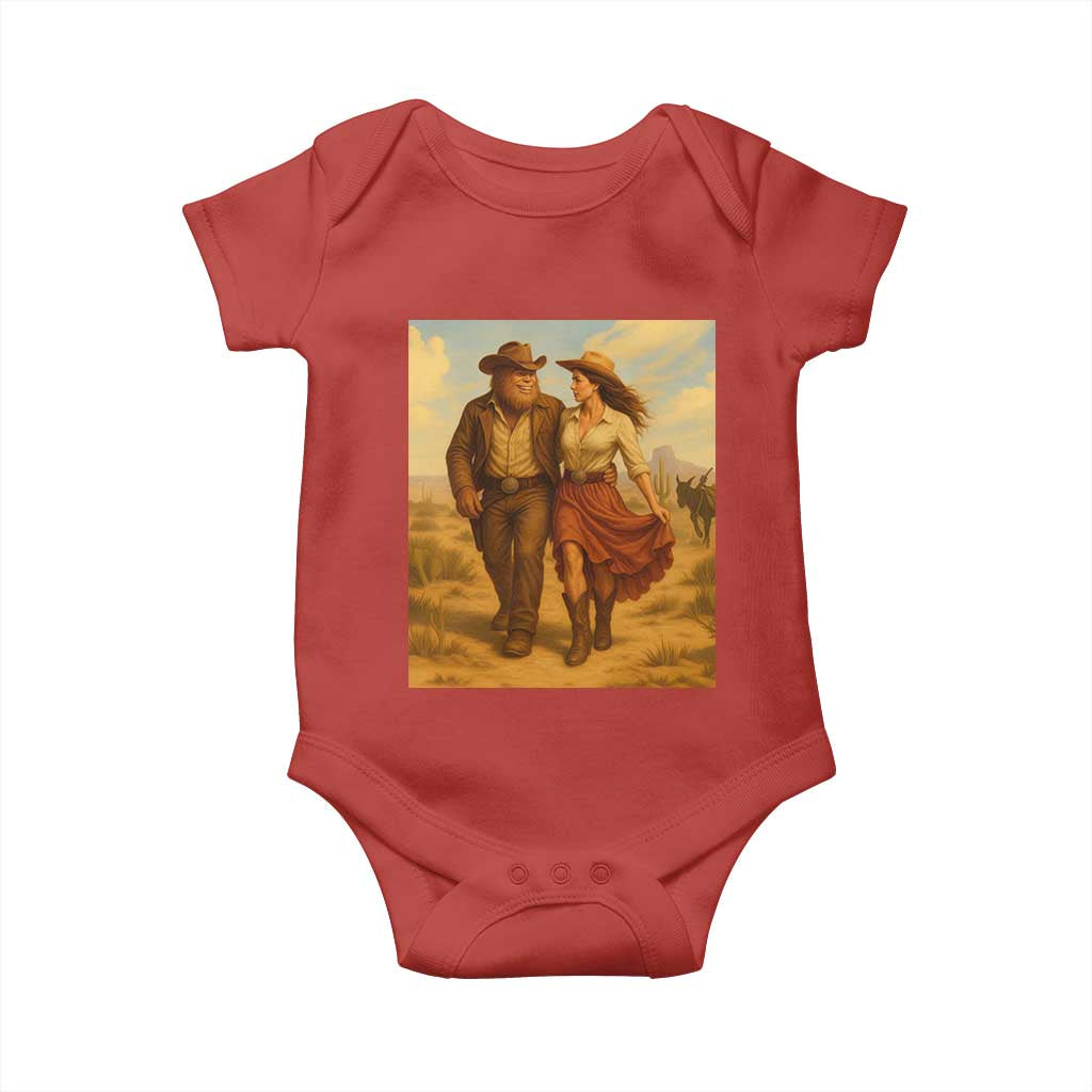 Cowboy Bigfoot Baby Onesie Funny Sasquatch Dancing Cowgirl Western Country - Wonder Print Shop