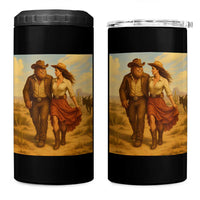 Cowboy Bigfoot 4 in 1 Can Cooler Tumbler Funny Sasquatch Dancing Cowgirl Western Country - Wonder Print Shop