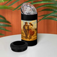 Cowboy Bigfoot 4 in 1 Can Cooler Tumbler Funny Sasquatch Dancing Cowgirl Western Country - Wonder Print Shop