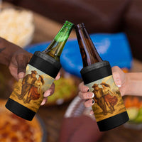 Cowboy Bigfoot 4 in 1 Can Cooler Tumbler Funny Sasquatch Dancing Cowgirl Western Country - Wonder Print Shop