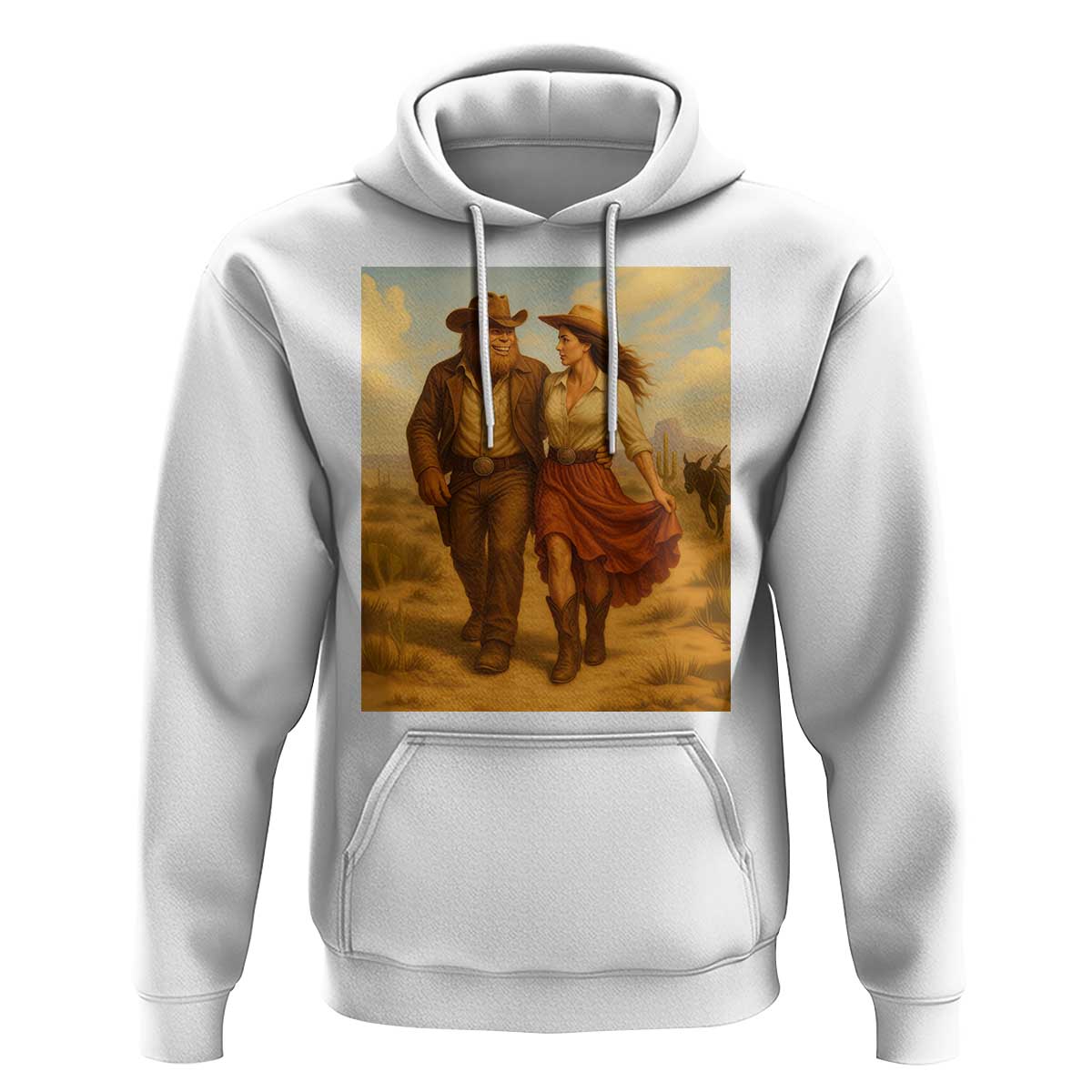 Cowboy Bigfoot Hoodie Funny Sasquatch Dancing Cowgirl Western Country - Wonder Print Shop