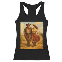 Cowboy Bigfoot Racerback Tank Top Funny Sasquatch Dancing Cowgirl Western Country - Wonder Print Shop