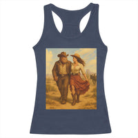 Cowboy Bigfoot Racerback Tank Top Funny Sasquatch Dancing Cowgirl Western Country - Wonder Print Shop