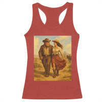 Cowboy Bigfoot Racerback Tank Top Funny Sasquatch Dancing Cowgirl Western Country - Wonder Print Shop