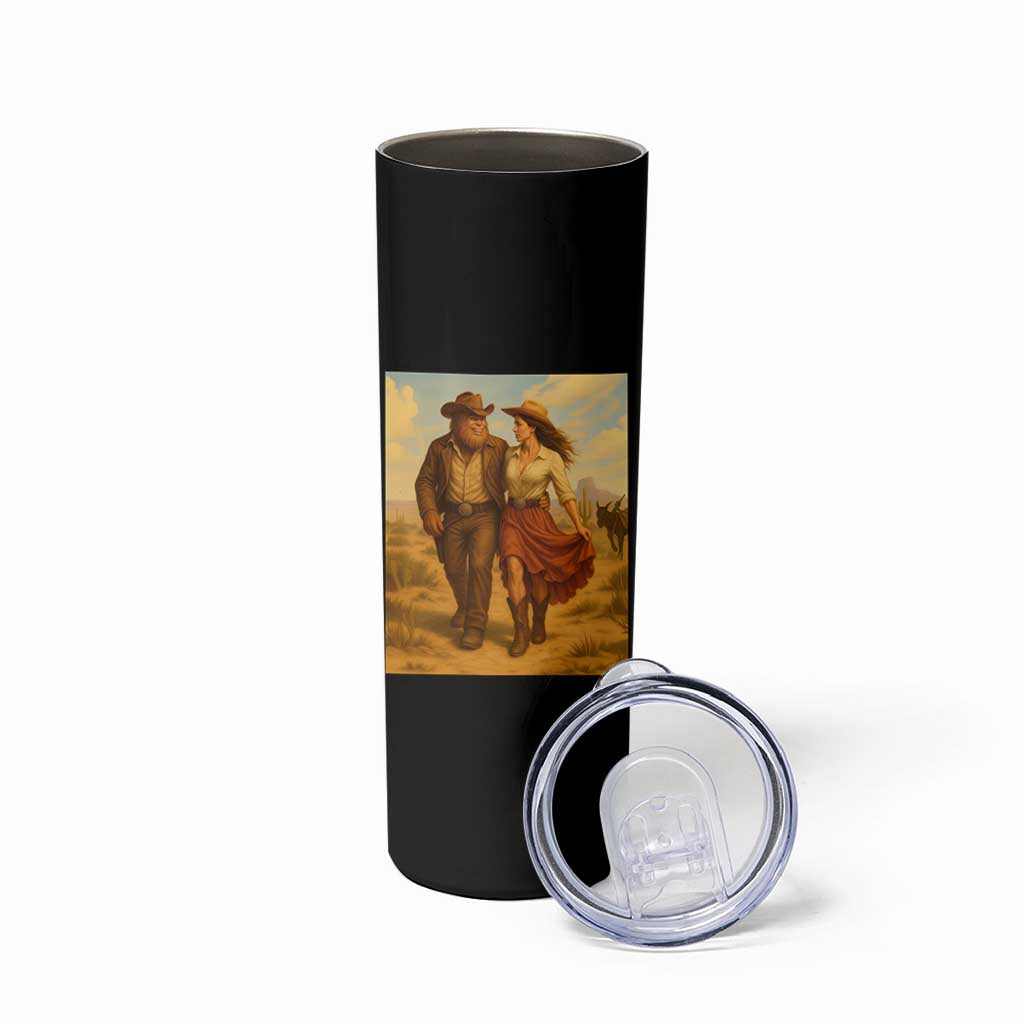 Cowboy Bigfoot Skinny Tumbler Funny Sasquatch Dancing Cowgirl Western Country - Wonder Print Shop