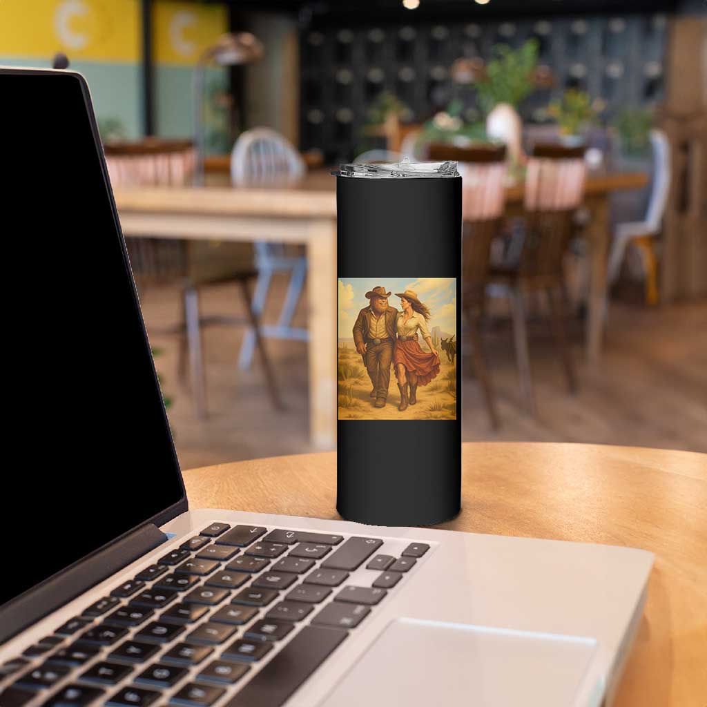 Cowboy Bigfoot Skinny Tumbler Funny Sasquatch Dancing Cowgirl Western Country - Wonder Print Shop