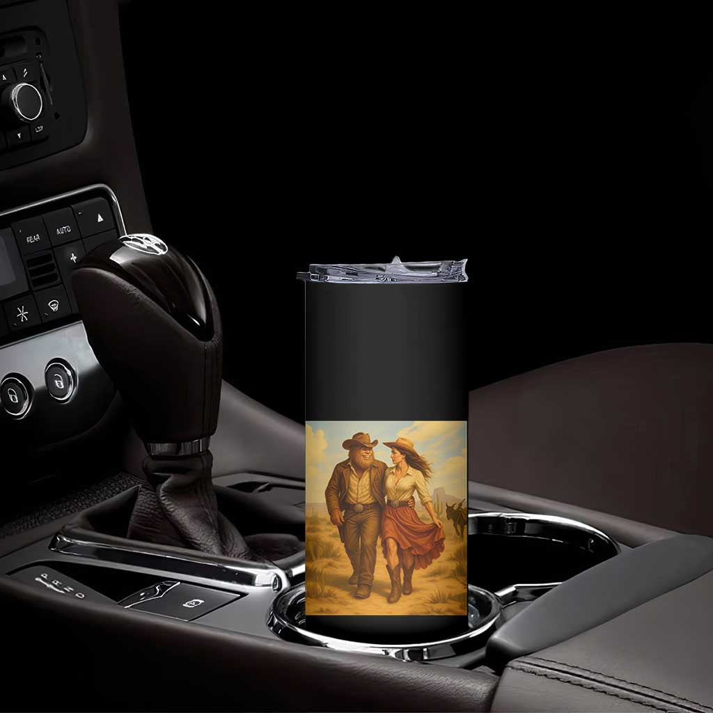 Cowboy Bigfoot Skinny Tumbler Funny Sasquatch Dancing Cowgirl Western Country - Wonder Print Shop