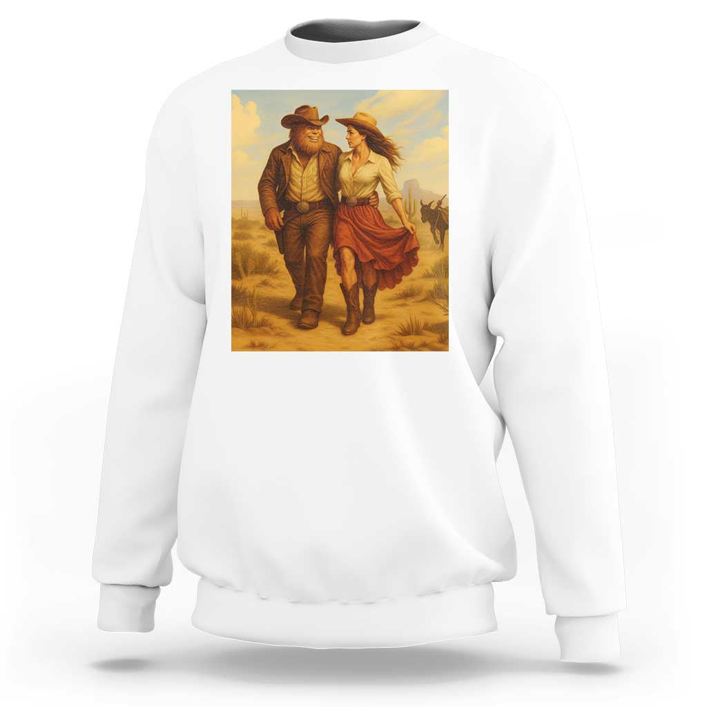 Cowboy Bigfoot Sweatshirt Funny Sasquatch Dancing Cowgirl Western Country - Wonder Print Shop